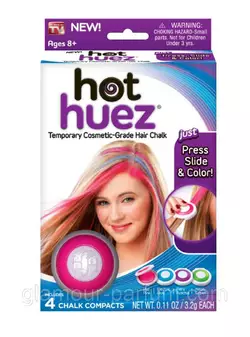 Пудра для фарбування волосся Hot Huez (колірні крейди для волосся)