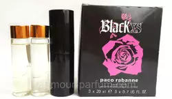 Мініпарфуми Paco Rabanne Black XS For Her (Блек XS Фо Хе) + 2 запаски, 3*20 мл.