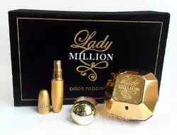 Подарунковий набір Paco Rabanne Lady Million (Пако Рабанне Леді на Мільйон) в оксамитовій коробці