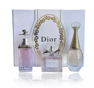 Подарунковий парфумерний набір Christian Dior 3 в 1