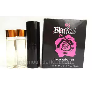 Мініпарфуми Paco Rabanne Black XS For Her (Блек XS Фо Хе) + 2 запаски, 3*20 мл.