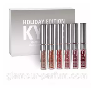 Набір рідких матових помад Kylie Holiday Edition (6 штук)